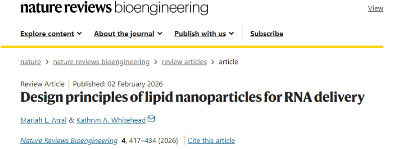 Design principles of lipid nanoparticles for RNA delivery 配图