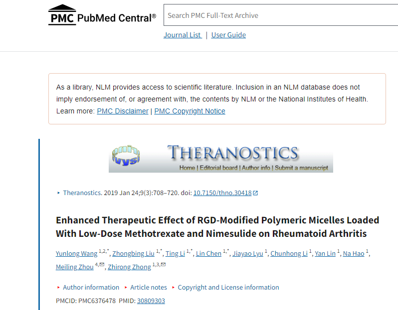 RGD-Modified Polymeric Micelles