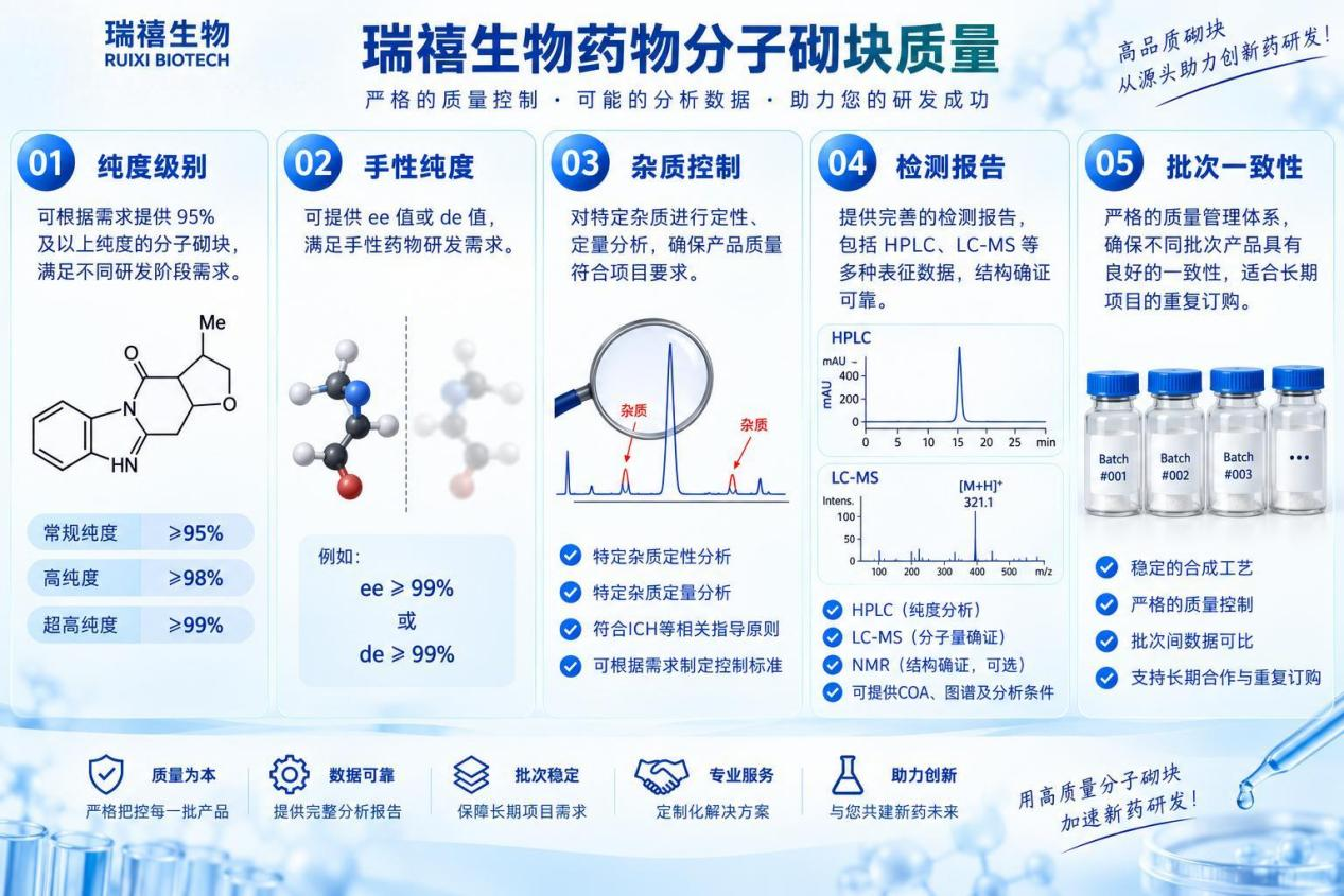 药物分子砌块按纯度与质量定制