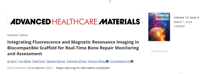 Integrating Fluorescence and Magnetic Resonance Imaging in Biocompatible Scaffold for Real-Time Bone Repair Monitoring and Assessment 配图