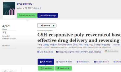 GSH-responsive poly-resveratrol based nanoparticles for effective drug delivery and reversing multidrug resistance 配图