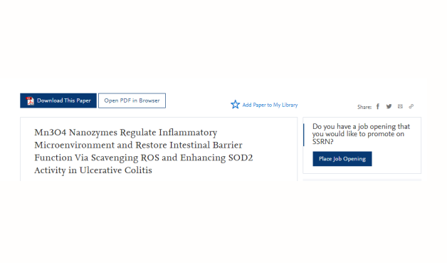 Mn₃O₄ Nanozymes Regulate Inflammatory Microenvironment and Restore Intestinal Barrier Function Via Scavenging ROS and Enhancing SOD2 Activity in Ulcerative Colitis 