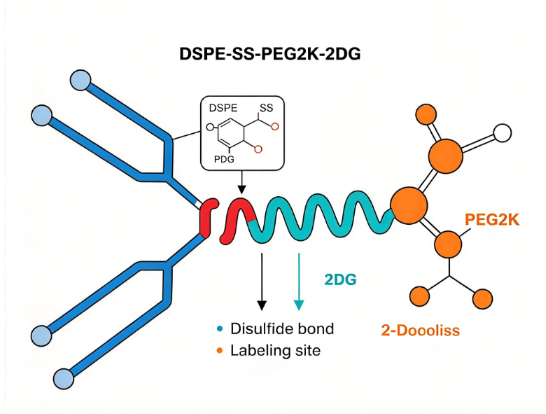 DSPE-SS-PEG2K-2DG,1,2-二硬脂酰-sn-甘油-3-磷酸乙醇胺-二硫键-聚乙二醇-2-脱氧葡萄糖
