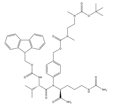 Fmoc-Val-Cit-PAB-NMeCH2CH2NMe-Boc，芴甲氧羰基-缬氨酸-瓜氨酸-对氨基苄基-N,N'-二甲基乙二胺-Boc R-130607