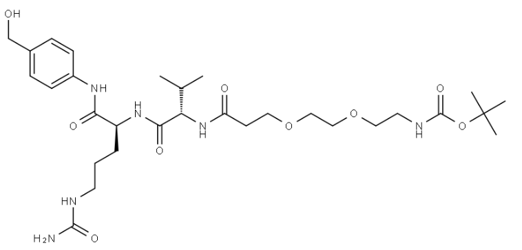 Boc-PEG2-Val-Cit-PAB-OH，叔丁氧羰基-二聚乙二醇-缬氨酸-瓜氨酸-对氨基苄醇 R-111579