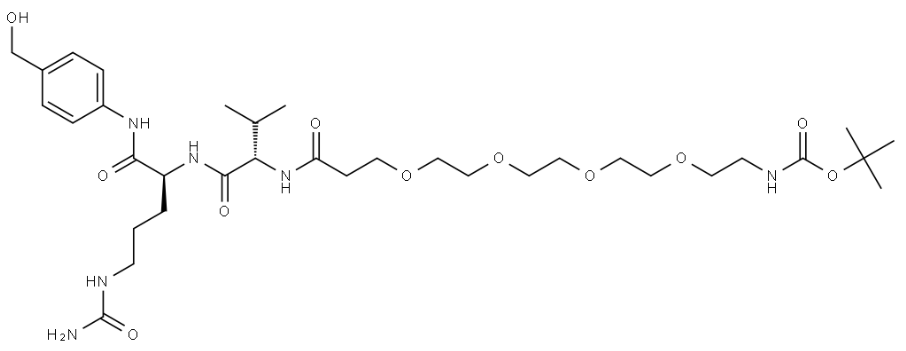 Boc-PEG4-Val-Cit-PAB-OH，叔丁氧羰基-四聚乙二醇-缬氨酸-瓜氨酸-对氨基苄醇 R-187362