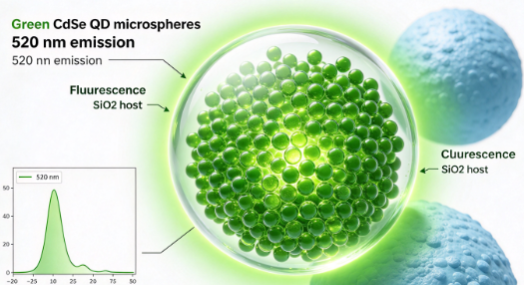 绿色CdSe量子点微球（520 nm），Green CdSe QD microspheres R-175444