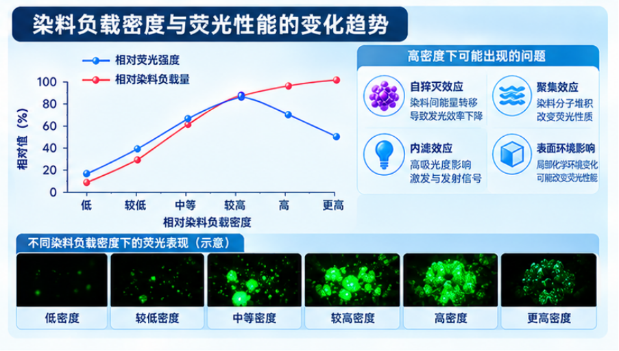 染料负载密度与荧光性能的变化趋势