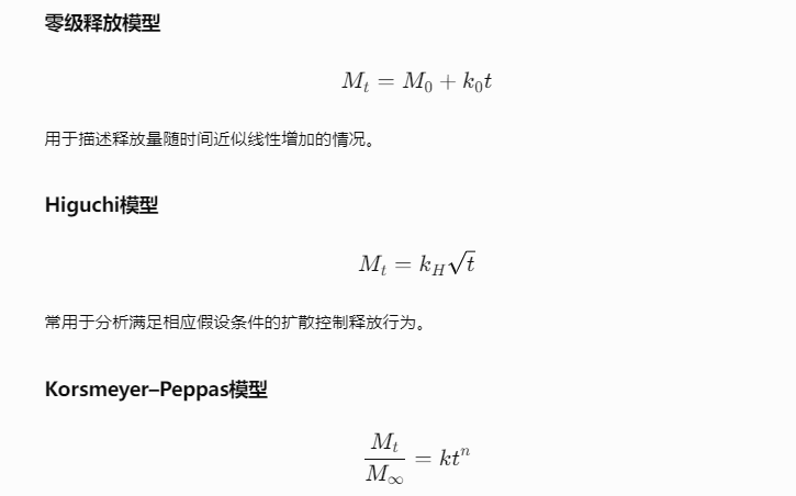 释放动力学模型及数据分析