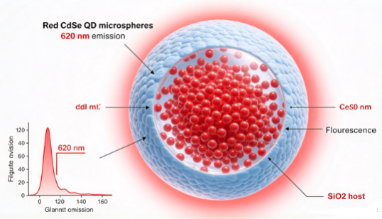 红色CdSe量子点微球（620 nm），Red CdSe QD microspheres R-103978