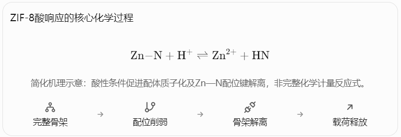 ZIF-8酸响应的核心化学过程