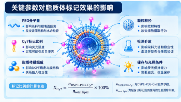 DSPE-PEG-Cy7关键参数对脂质体标记效果的影响
