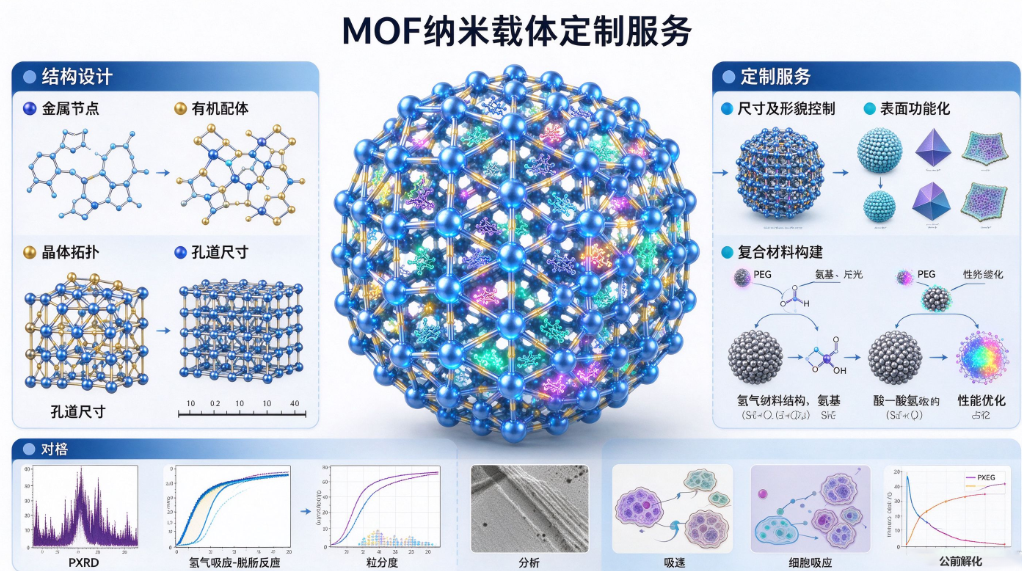 MOF纳米载体定制服务，金属有机框架载药纳米材料配图