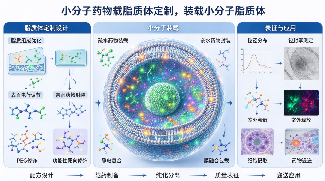 小分子药物载脂质体定制，装载小分子脂质体服务介绍配图