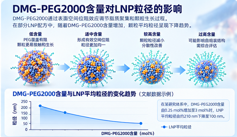 DMG-PEG2000含量对LNP粒径的影响