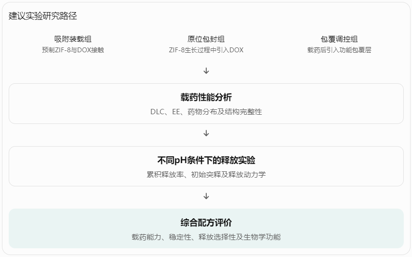 DOX-ZIF-8载药体系的实验设计与表征