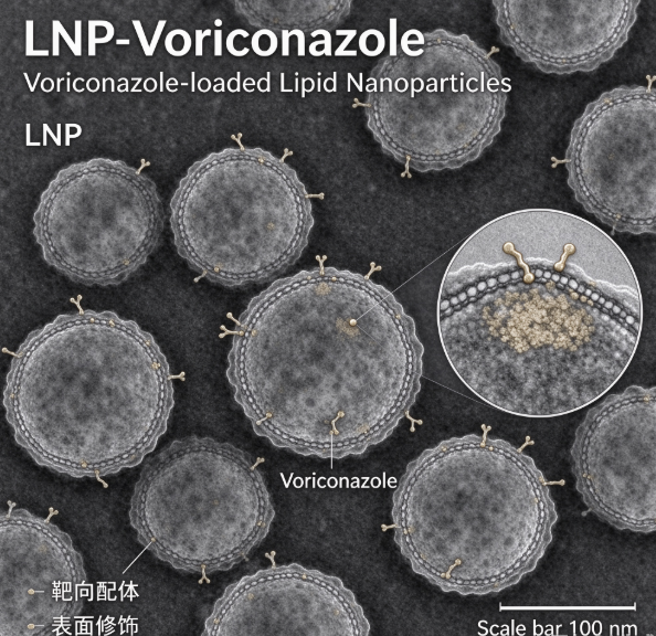 LNP-Voriconazole，表面可修饰靶向配体的伏立康唑脂质纳米粒 R-563492