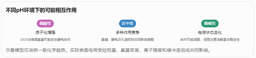 不同pH环境下的可能相互作用