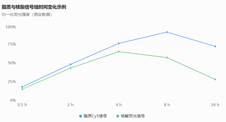 脂质与核酸信号随时间变化示例