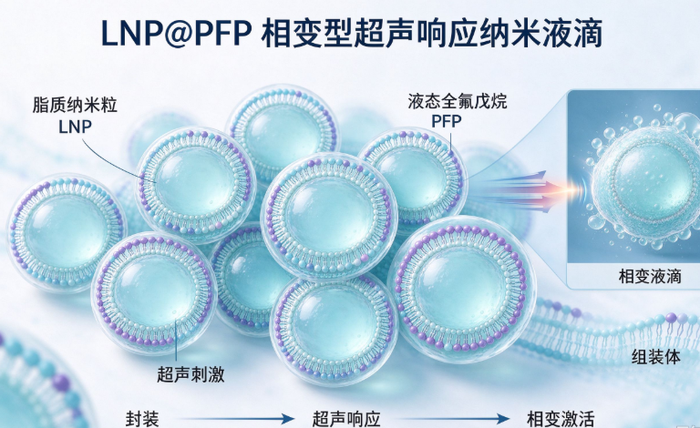 LNP@PFP，脂质纳米封装液态全氟戊烷（PFP）的相变型超声响应纳米液滴组装体 R-207504