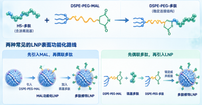 瑞禧生物 巯基多肽与DSPE-PEG-MAL的偶联机制