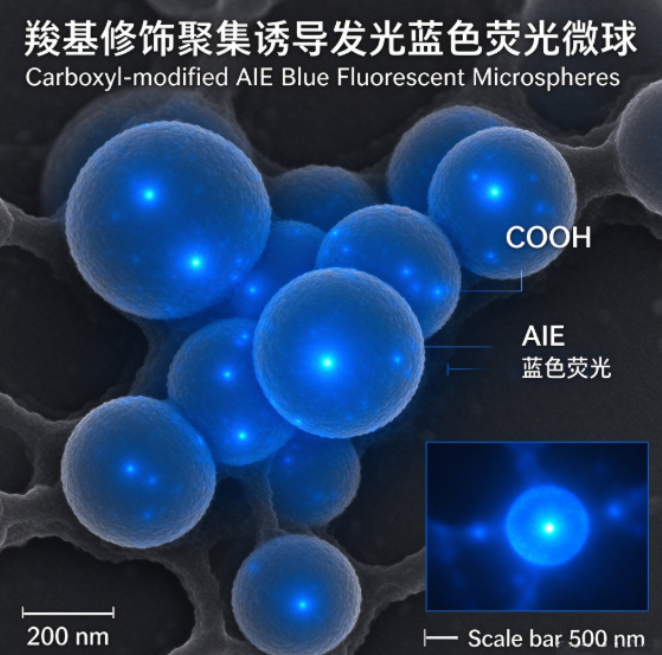 羧基修饰AIE蓝色荧光微球（200 nm） R-369115 产品图