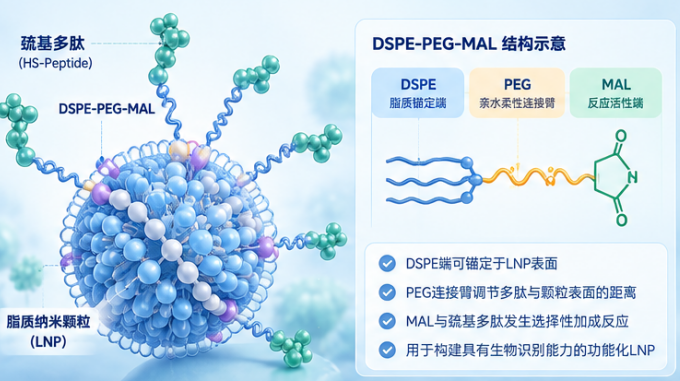 瑞禧生物DSPE-PEG-MAL用于LNP表面巯基多肽偶联