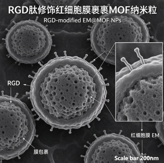 RGD肽修饰的红细胞膜包裹MOF纳米粒，RGD-modified EM@MOF NPs R-487094 产品图