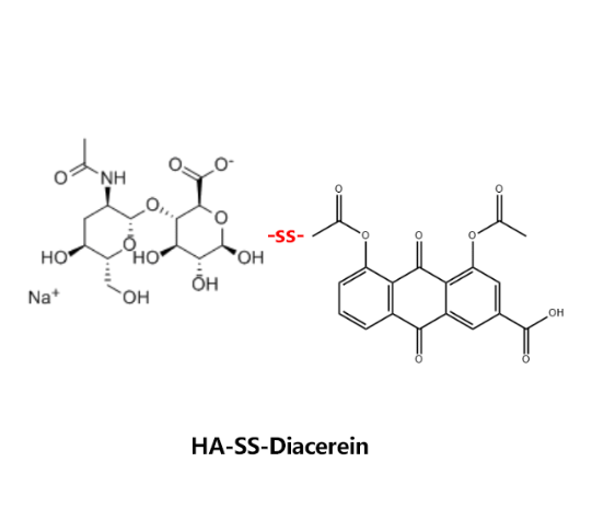 HA-SS-Diacerein,透明质酸-二硫键-双醋瑞因；透明质酸-SS-双醋瑞因 R-472042