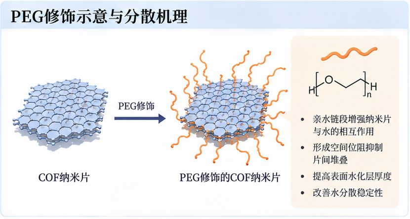 PEG修饰示意与分散机理