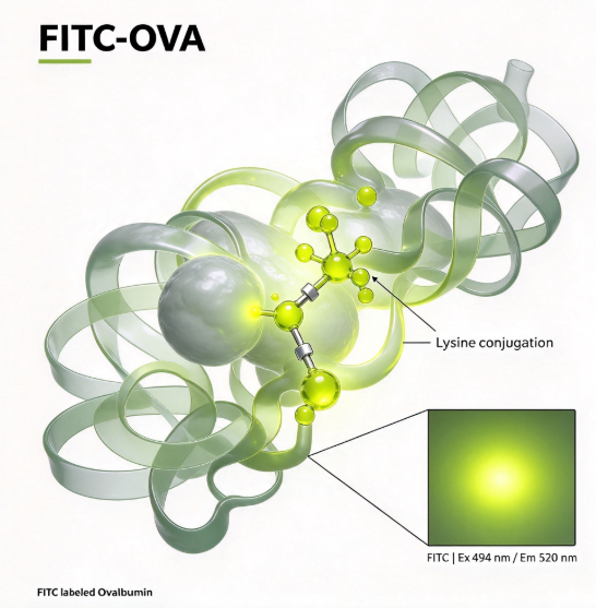 FITC-OVA,绿色荧光FITC标记卵清蛋白  产品图